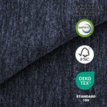 Close-up texture detail of EONIX dual motor lift recliner fabric with sustainable material certifications.