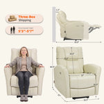 EONIX dimension chart for the wall hugger lift recliner with extra footrest designed for small spaces.