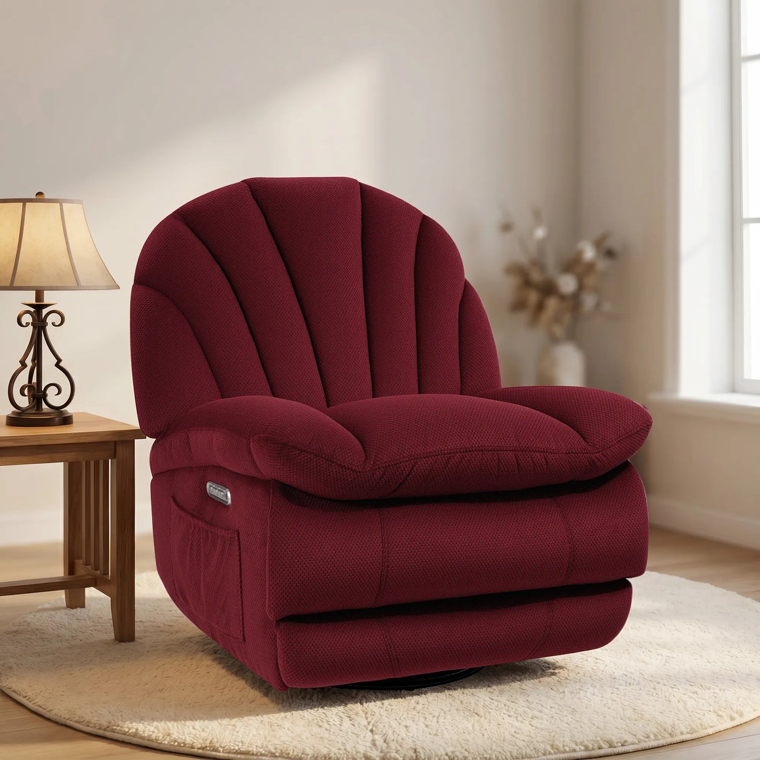 Dual Motor Swivel Recliner with Rocking Motion & Extended Footrest - SXXY004021